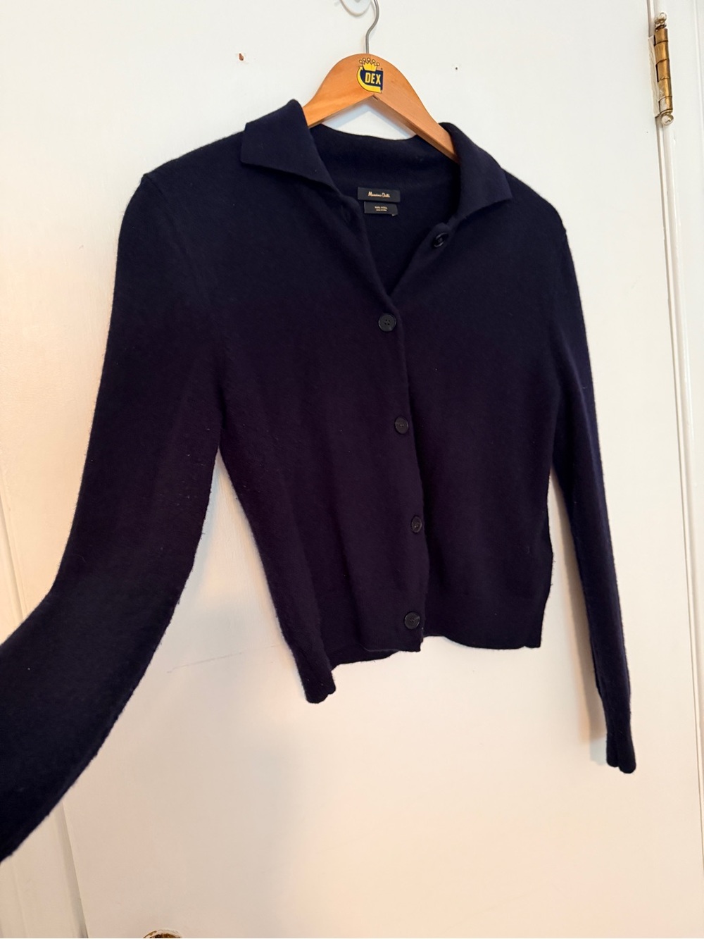 Massimo Dutti Navy Collared Button-Down Cardigan - Picture 4 of 5